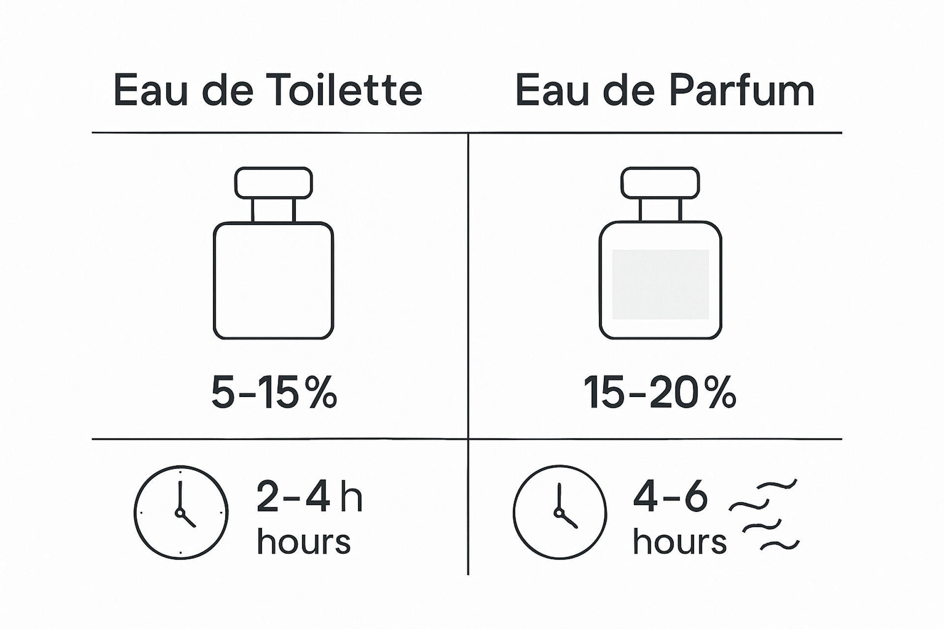 Infographic compares EDT and EDP features