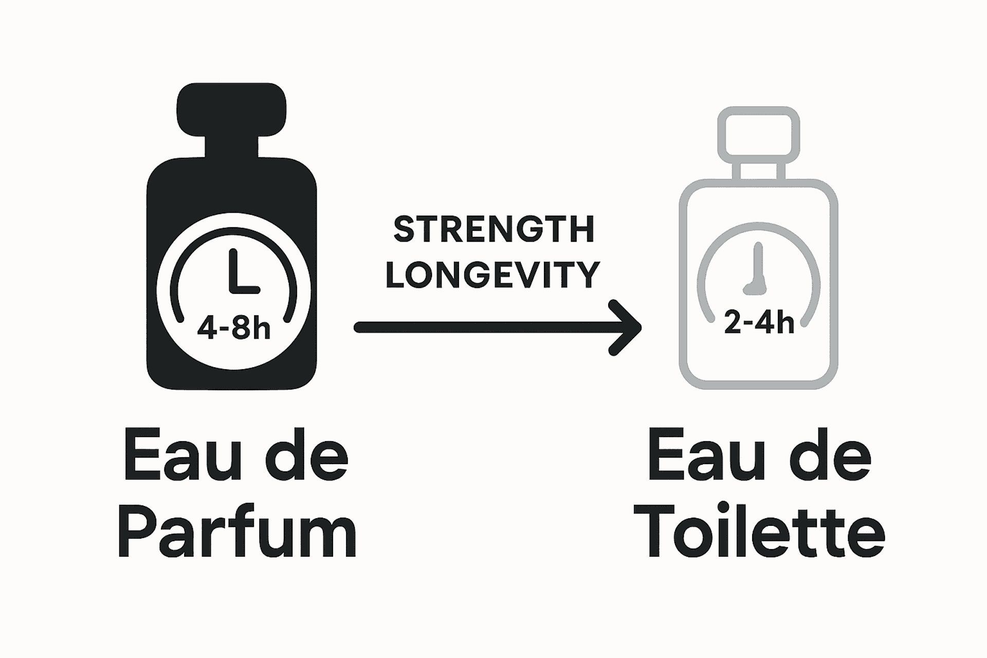 Infographic comparing Eau de Parfum and Eau de Toilette
