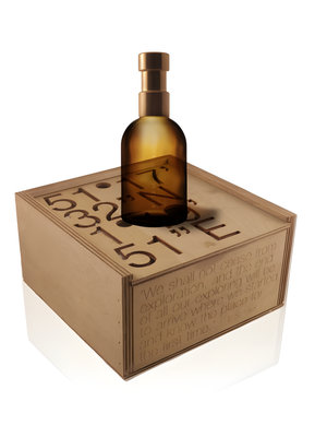 51° 17’ 32”N / 1° 19’ 51”E by Haeckels perfume bottle