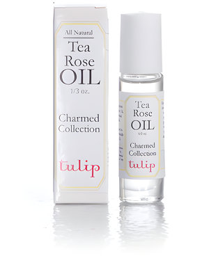 Tea Rose Oil by Tulip perfume bottle