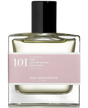 101 Rose, Sweet Pea, White Cedar by Bon Parfumeur perfume bottle