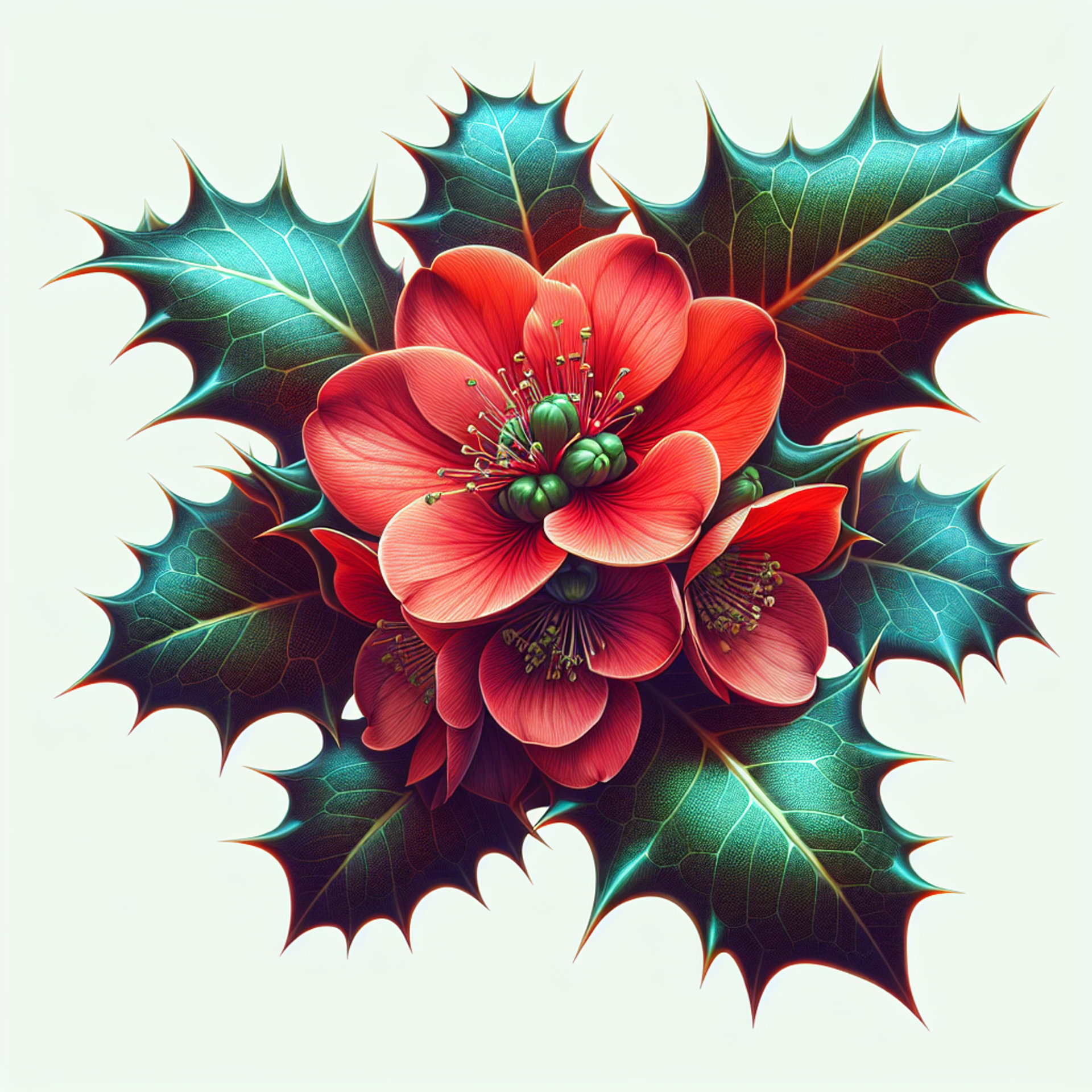 Picture of Holly Flower note