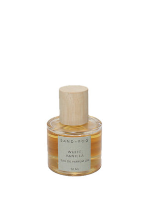 White Vanilla by Sand + Fog perfume bottle