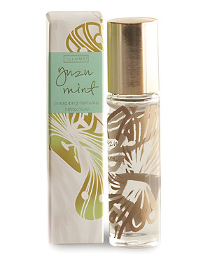 Happiology Yuzu Mint by Illume perfume bottle