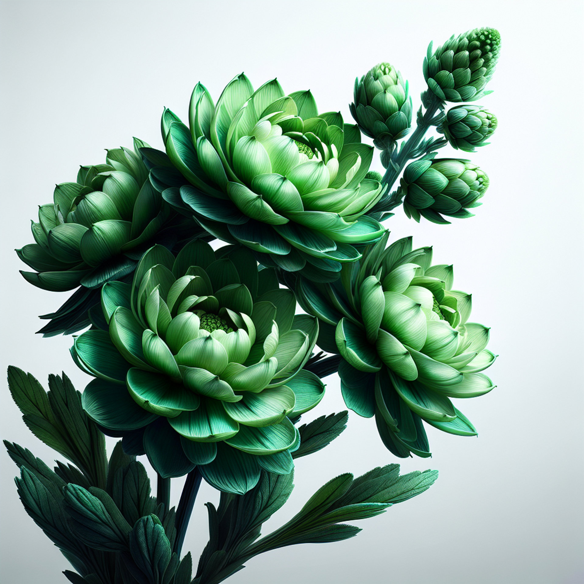 Picture of Green Flowers note